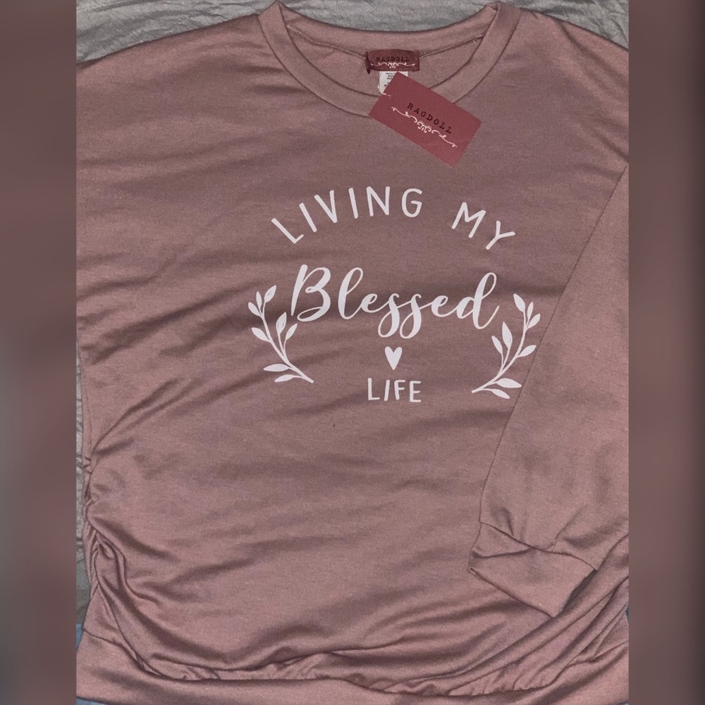 Living My Blessed Life Maternity Top - Size S